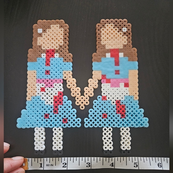 The Grady Twins From The Shining Horror Movie Perler Bead Wall Art - Picture 5 of 5
